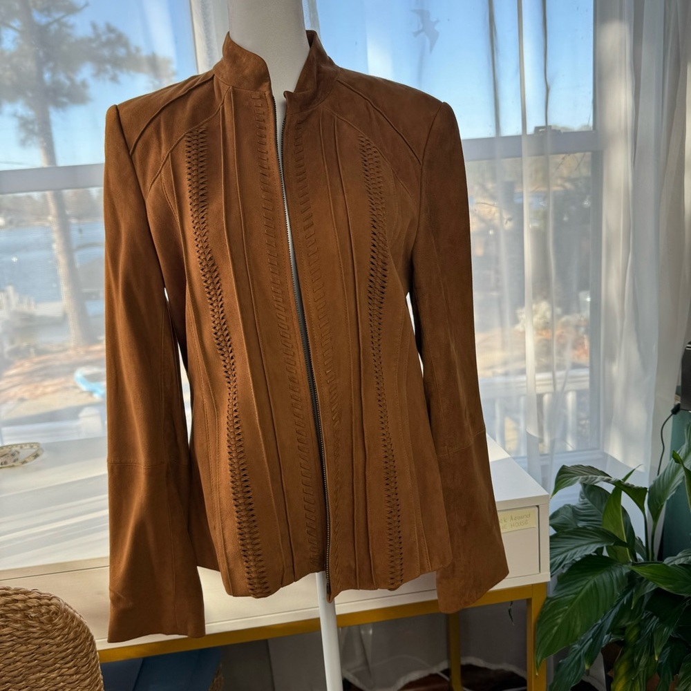 Vintage Dana Buchman Leather Jacket 100% Suede size 10